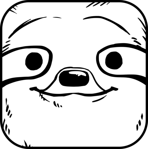 Sloth Portrait Coloring Page